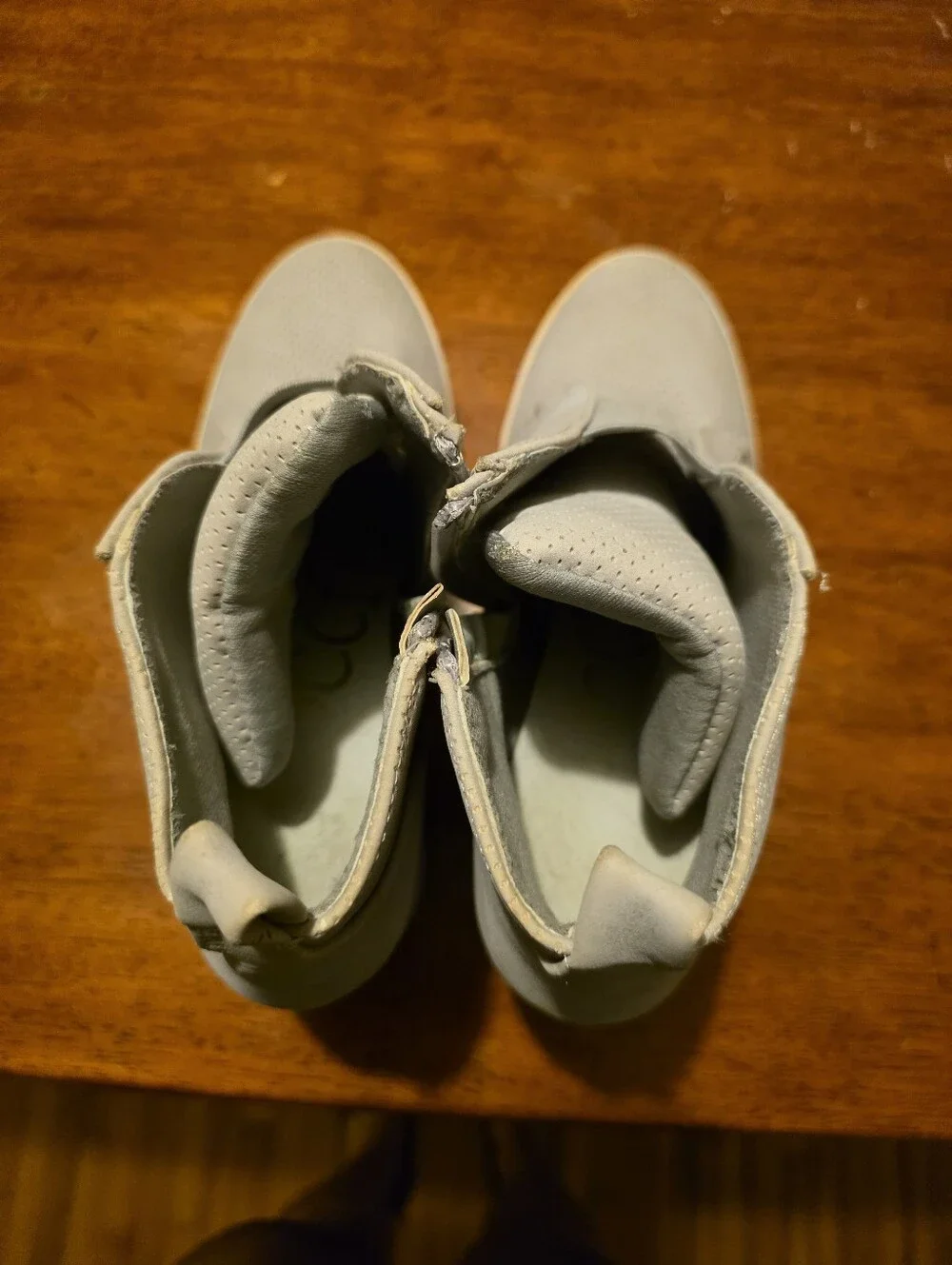 CCOCCI Light Gray Perforated Wedge Sneaker Booties